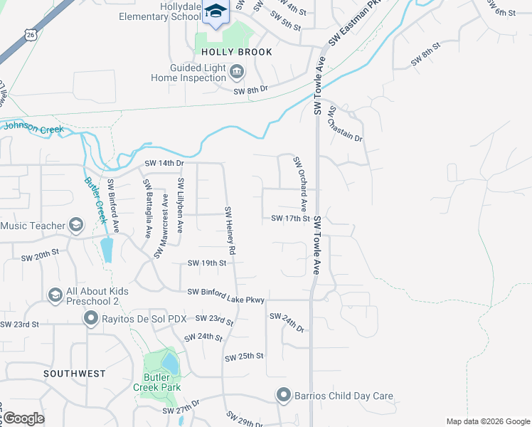 map of restaurants, bars, coffee shops, grocery stores, and more near 1642 Southwest Willowbrook Avenue in Gresham