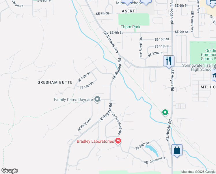 map of restaurants, bars, coffee shops, grocery stores, and more near 727 Southeast 18th Lane in Gresham