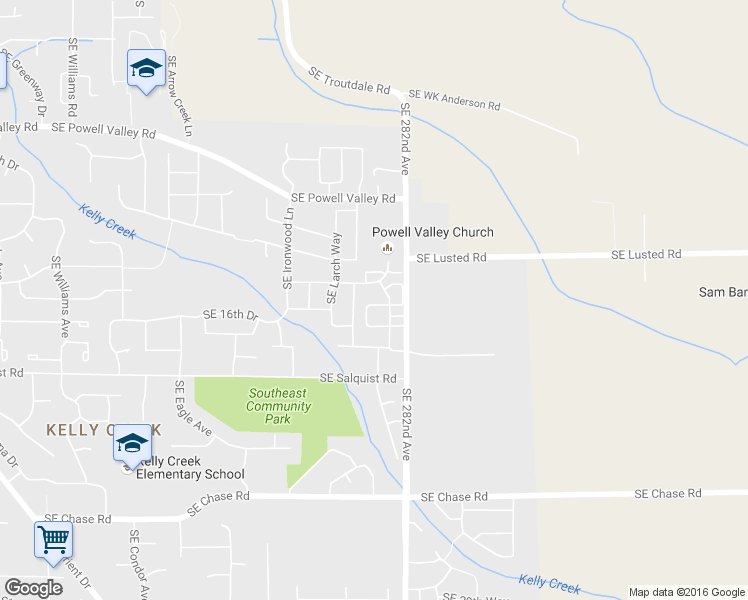 map of restaurants, bars, coffee shops, grocery stores, and more near 5805 Southeast 17th Loop in Gresham