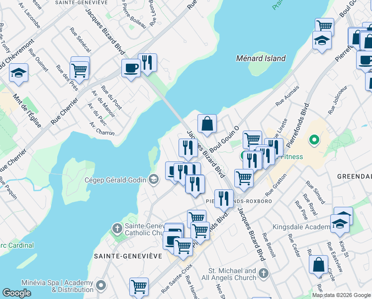 map of restaurants, bars, coffee shops, grocery stores, and more near 475 Place Laframboise in Montréal