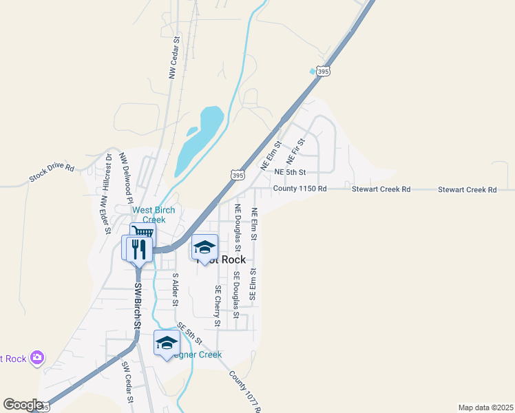 map of restaurants, bars, coffee shops, grocery stores, and more near 520 Northeast 4th Street in Pilot Rock