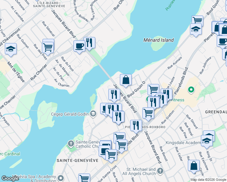 map of restaurants, bars, coffee shops, grocery stores, and more near 320 Place Laframboise in Montréal