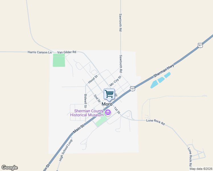 map of restaurants, bars, coffee shops, grocery stores, and more near 400 Mc Coy Street in Moro