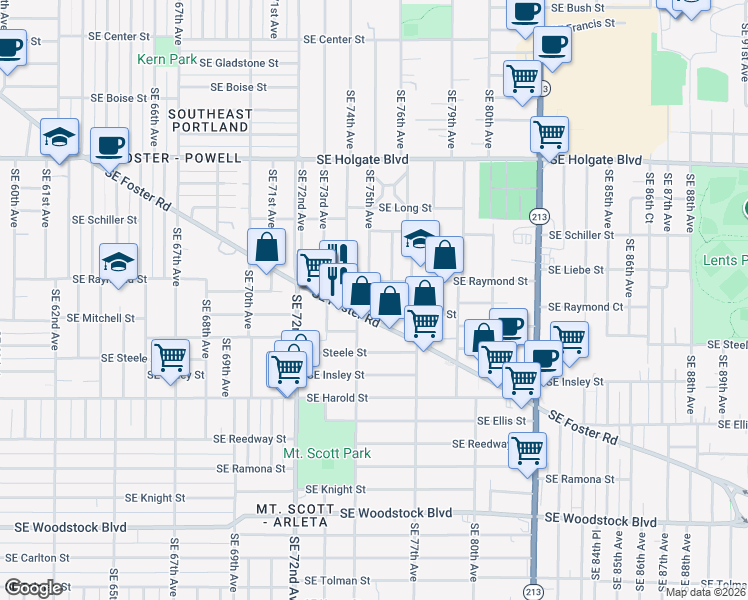 map of restaurants, bars, coffee shops, grocery stores, and more near in 