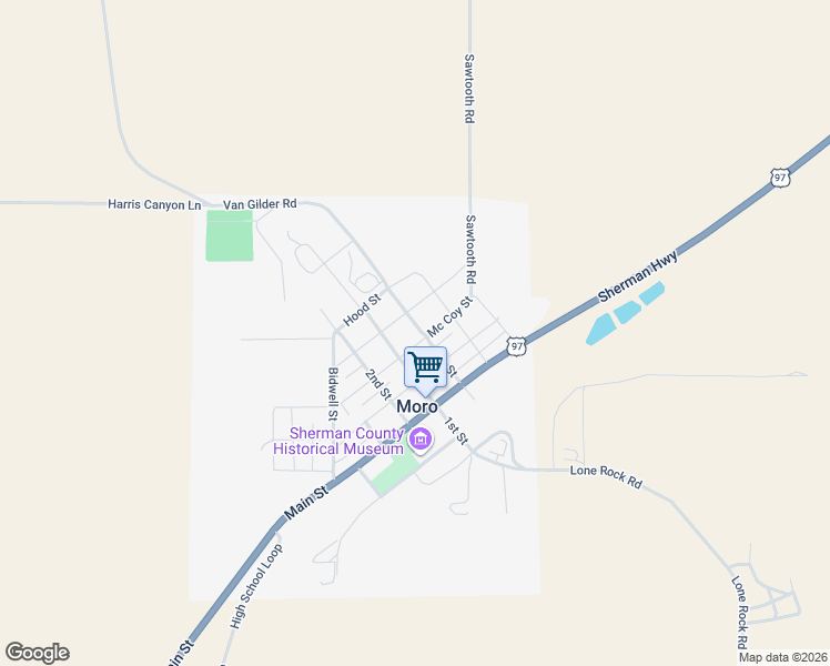 map of restaurants, bars, coffee shops, grocery stores, and more near 400 Mc Coy Street in Moro