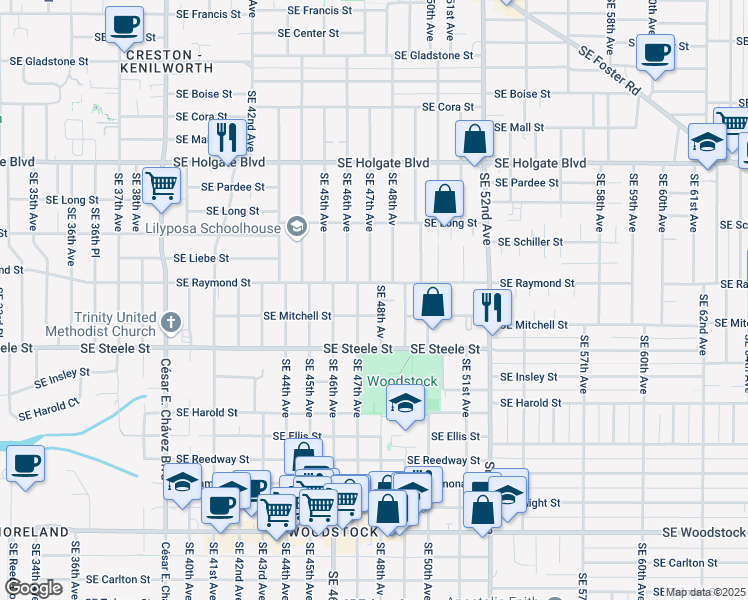 map of restaurants, bars, coffee shops, grocery stores, and more near in 