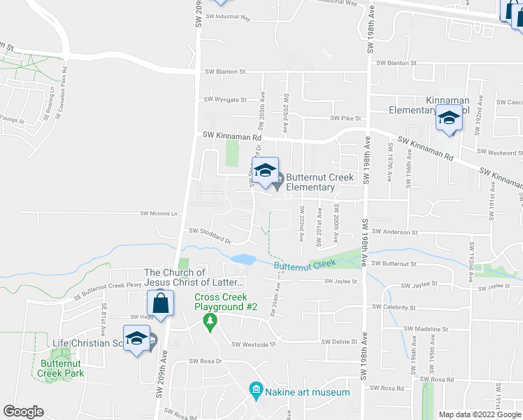 map of restaurants, bars, coffee shops, grocery stores, and more near 4450 Southwest Stoddard Drive in Beaverton