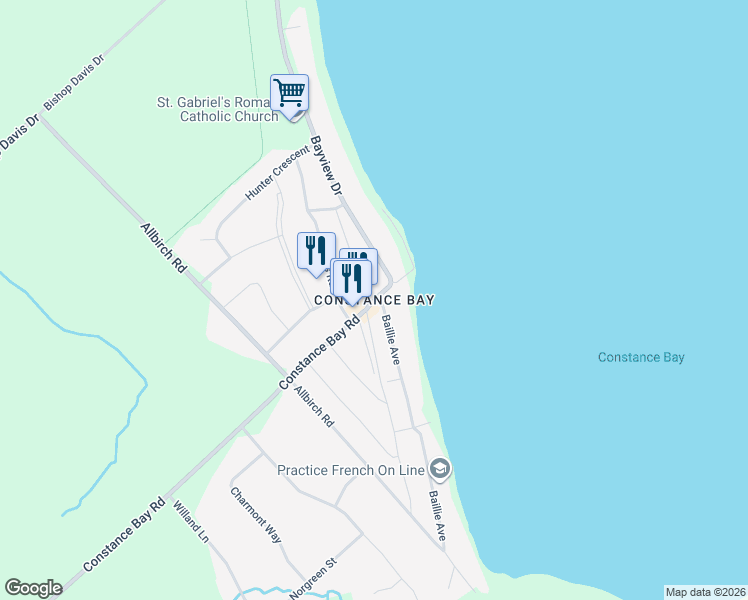 map of restaurants, bars, coffee shops, grocery stores, and more near in Ottawa