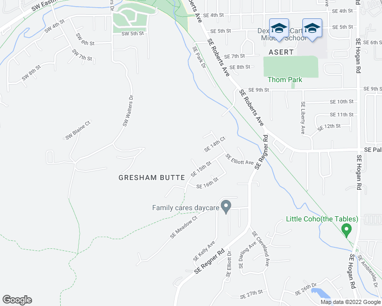 map of restaurants, bars, coffee shops, grocery stores, and more near 1414 Southeast Beech Place in Gresham