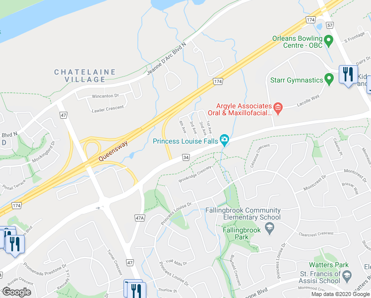 map of restaurants, bars, coffee shops, grocery stores, and more near in Orleans