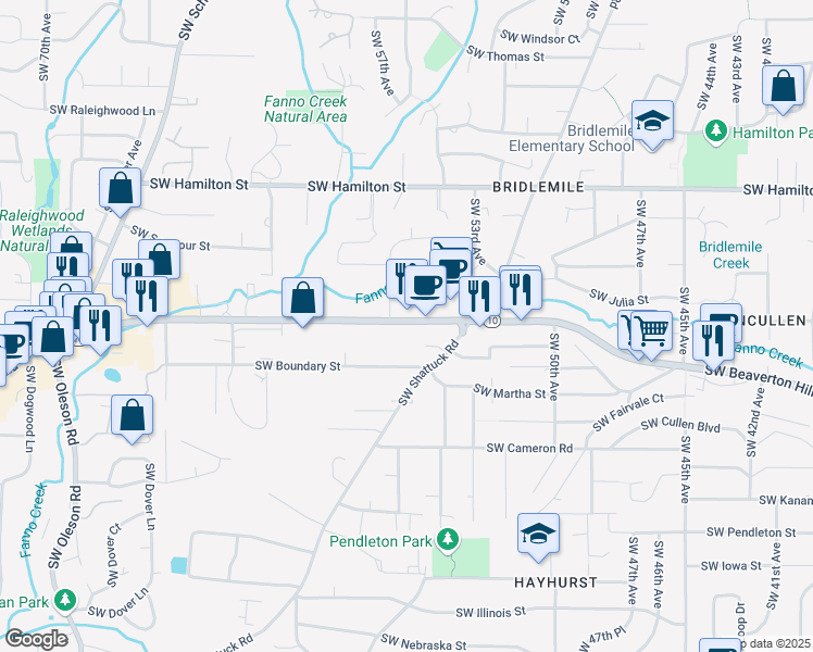 map of restaurants, bars, coffee shops, grocery stores, and more near in Portland