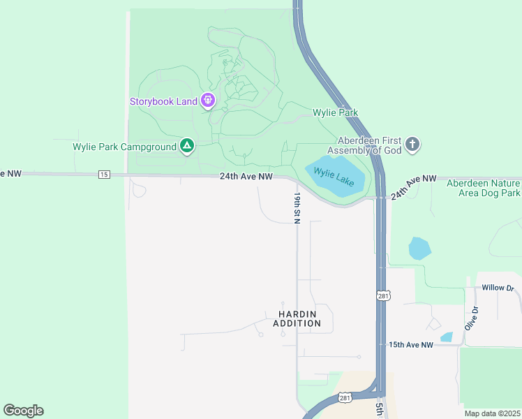 map of restaurants, bars, coffee shops, grocery stores, and more near 2203 20th Avenue Northwest in Aberdeen