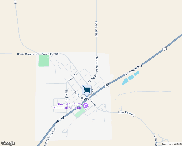 map of restaurants, bars, coffee shops, grocery stores, and more near 607 Court Street in Moro