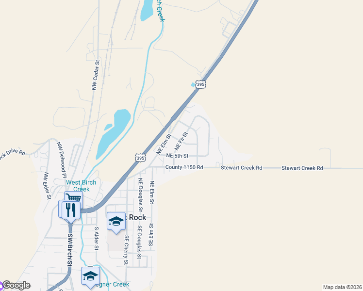map of restaurants, bars, coffee shops, grocery stores, and more near 572 Northeast Fir Street in Pilot Rock