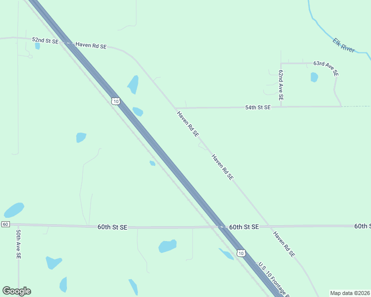 map of restaurants, bars, coffee shops, grocery stores, and more near 5598 Haven Road Southeast in St. Cloud