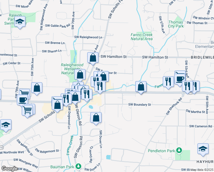 map of restaurants, bars, coffee shops, grocery stores, and more near in Portland