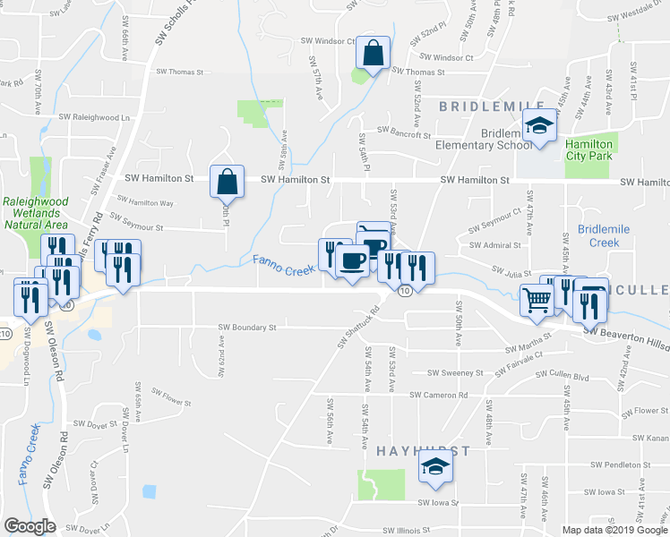 map of restaurants, bars, coffee shops, grocery stores, and more near in Portland