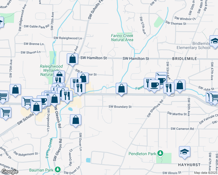 map of restaurants, bars, coffee shops, grocery stores, and more near in Portland
