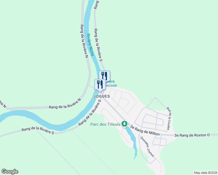 map of restaurants, bars, coffee shops, grocery stores, and more near 102 Rue des Sociétaires in Saint-Pie