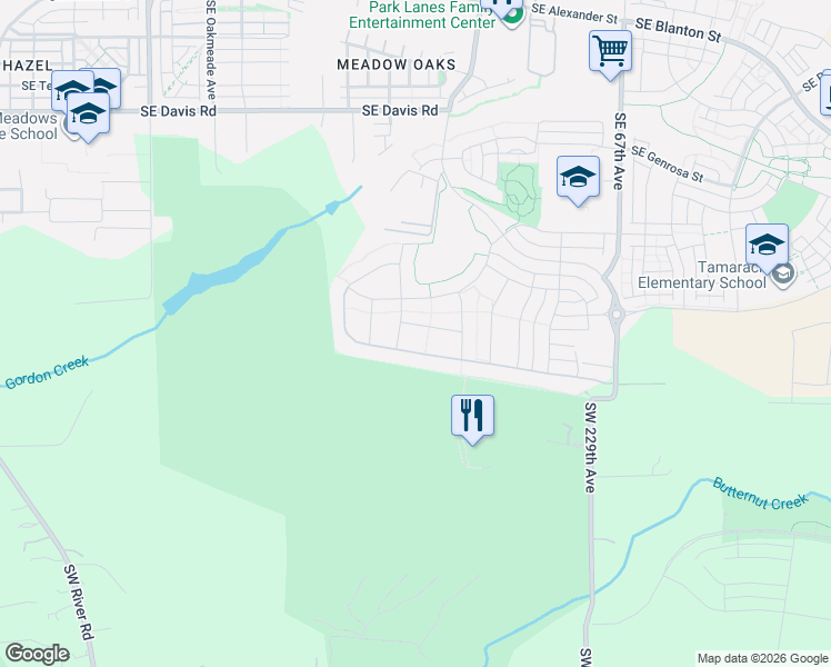 map of restaurants, bars, coffee shops, grocery stores, and more near 5936 Southeast Jura Street in Hillsboro