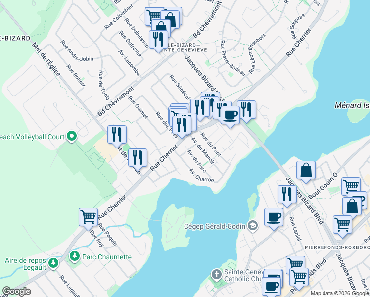 map of restaurants, bars, coffee shops, grocery stores, and more near 372 Rue Viger in Montréal