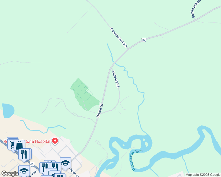 map of restaurants, bars, coffee shops, grocery stores, and more near 531 Bruce Street in Renfrew