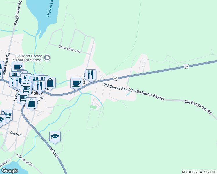 map of restaurants, bars, coffee shops, grocery stores, and more near 0 Walker Street in Madawaska Valley