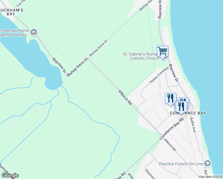 map of restaurants, bars, coffee shops, grocery stores, and more near 449 Allbirch Road in Ottawa