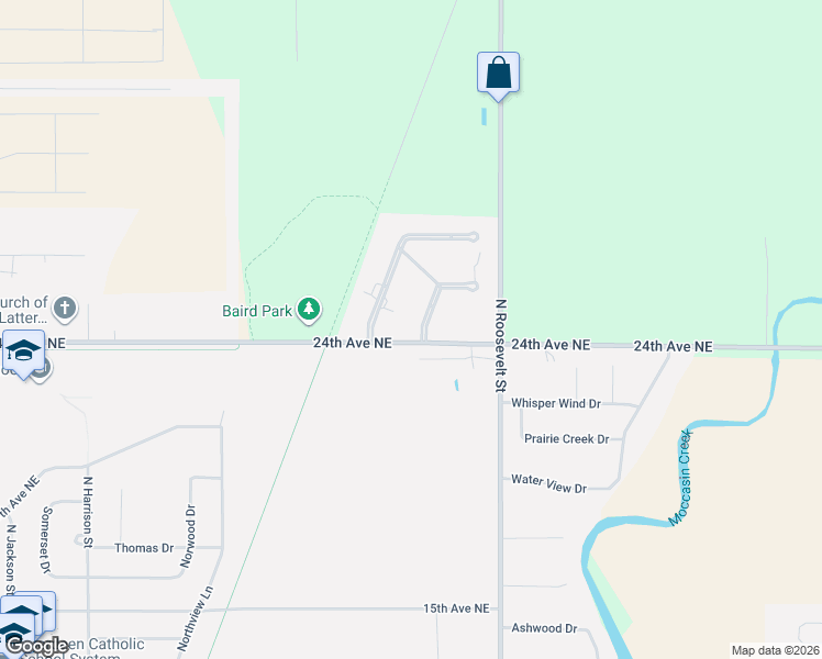 map of restaurants, bars, coffee shops, grocery stores, and more near Quail Run Boulevard in Aberdeen