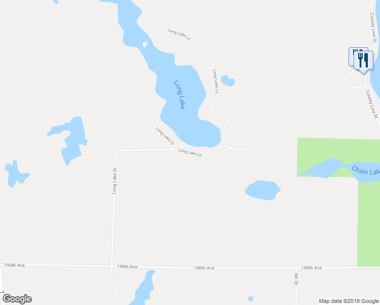 map of restaurants, bars, coffee shops, grocery stores, and more near 1943 Long Lake Lane in Comstock