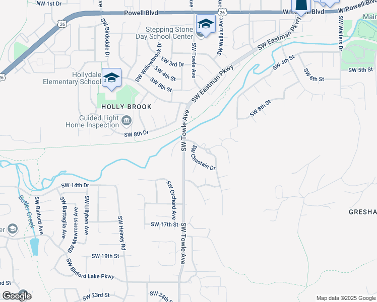 map of restaurants, bars, coffee shops, grocery stores, and more near 1530 Southwest 10th Court in Gresham