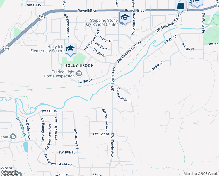 map of restaurants, bars, coffee shops, grocery stores, and more near 1530 Southwest 10th Court in Gresham