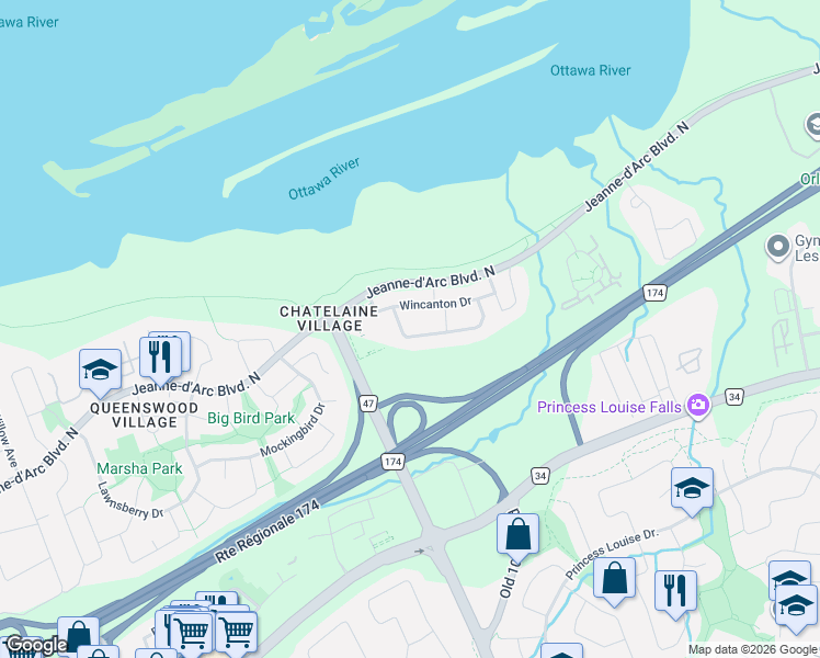 map of restaurants, bars, coffee shops, grocery stores, and more near 433 Lawler Crescent in Ottawa
