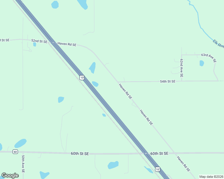 map of restaurants, bars, coffee shops, grocery stores, and more near 5400 Haven Road Southeast in St. Cloud