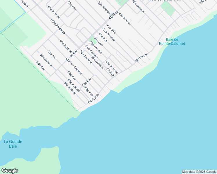 map of restaurants, bars, coffee shops, grocery stores, and more near 106 60e Avenue in Pointe-Calumet