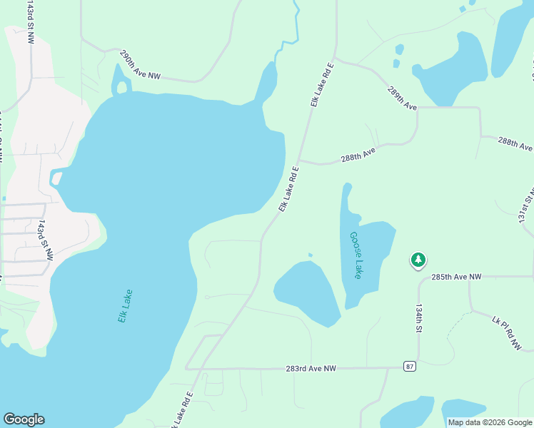 map of restaurants, bars, coffee shops, grocery stores, and more near 28610 Elk Lake Road East in Zimmerman