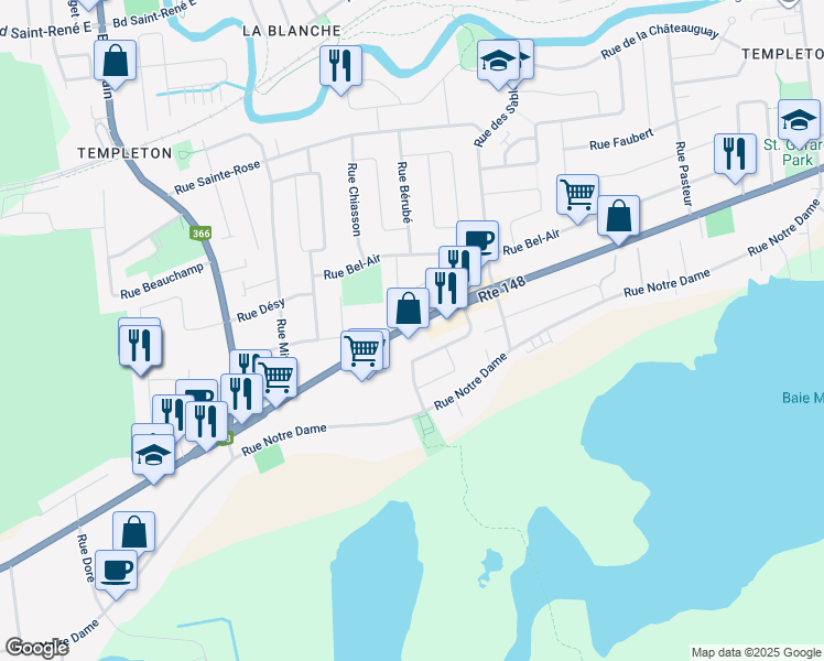 map of restaurants, bars, coffee shops, grocery stores, and more near 914 Boulevard Maloney Est in Gatineau