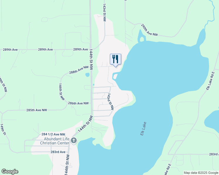map of restaurants, bars, coffee shops, grocery stores, and more near 28650 143rd Street Northwest in Zimmerman