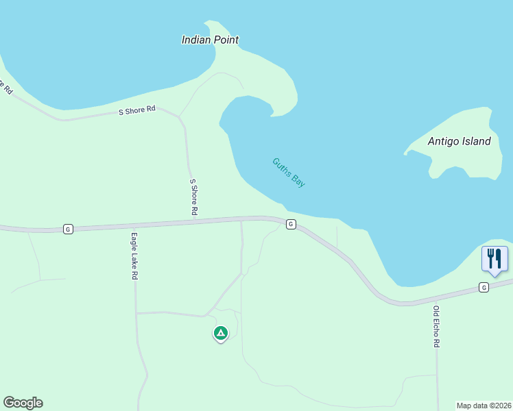 map of restaurants, bars, coffee shops, grocery stores, and more near 664 County G in Pelican Lake