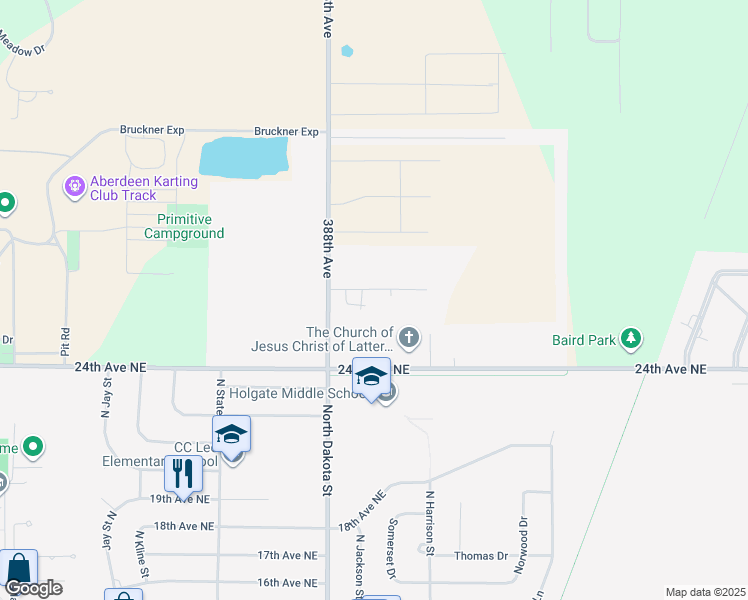 map of restaurants, bars, coffee shops, grocery stores, and more near 1126 27th Avenue Northeast in Aberdeen