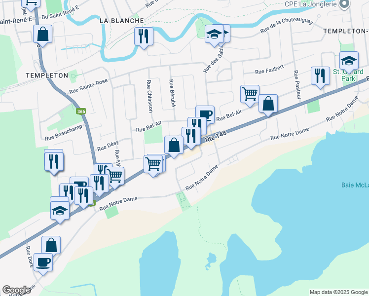 map of restaurants, bars, coffee shops, grocery stores, and more near 920 Boulevard Maloney Est in Gatineau