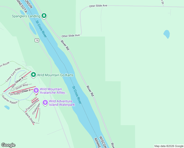 map of restaurants, bars, coffee shops, grocery stores, and more near 1946 River Road in Saint Croix Falls