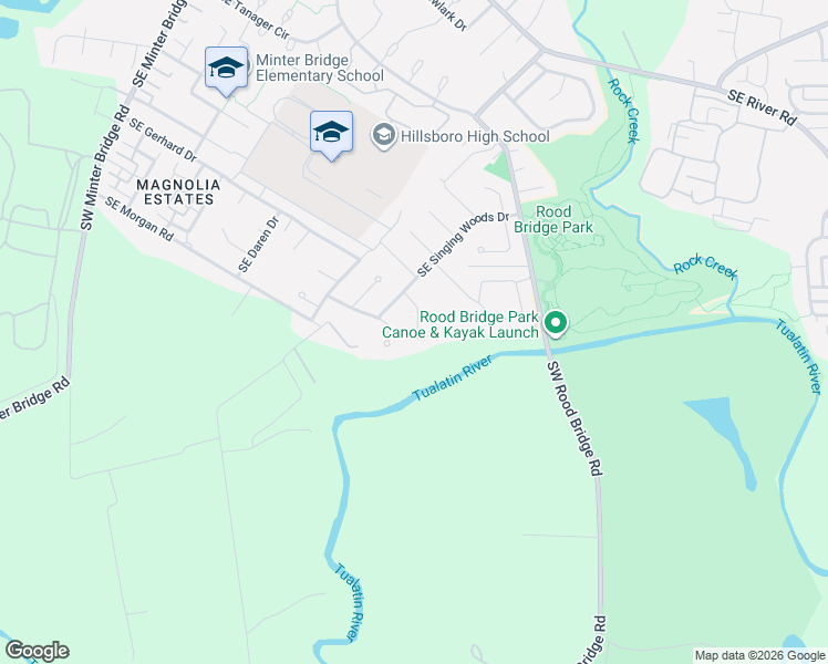 map of restaurants, bars, coffee shops, grocery stores, and more near 3842 Southeast Madsen Court in Hillsboro