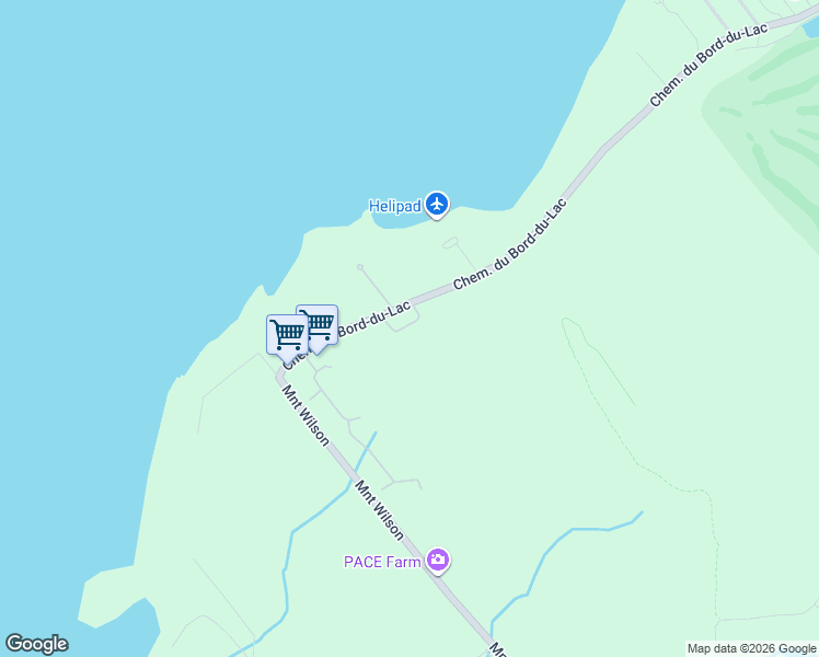 map of restaurants, bars, coffee shops, grocery stores, and more near 1600 Chemin du Bord-du-Lac in Montréal