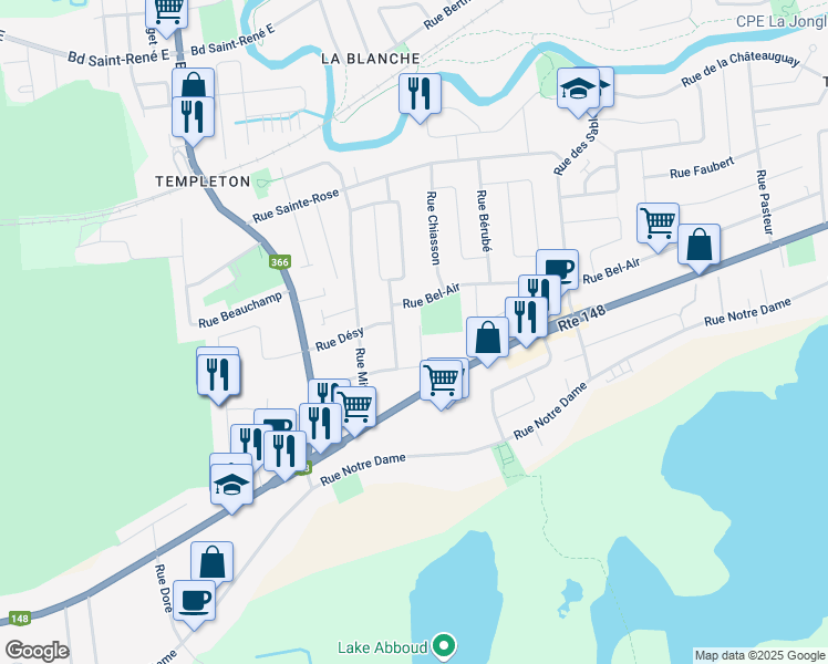map of restaurants, bars, coffee shops, grocery stores, and more near 37 Rue Bonhomme in Gatineau