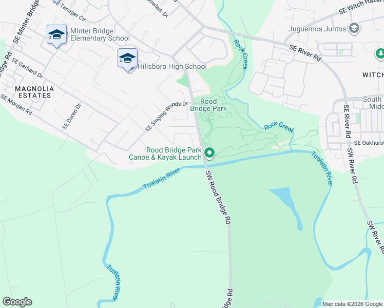 map of restaurants, bars, coffee shops, grocery stores, and more near 3857 Southeast Pipers Drive in Hillsboro