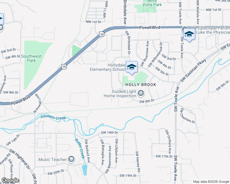 map of restaurants, bars, coffee shops, grocery stores, and more near 3745 Southwest 8th Drive in Gresham
