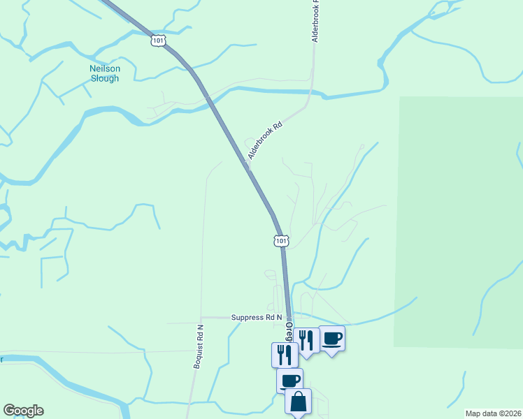 map of restaurants, bars, coffee shops, grocery stores, and more near 4720 U.S. 101 in Tillamook