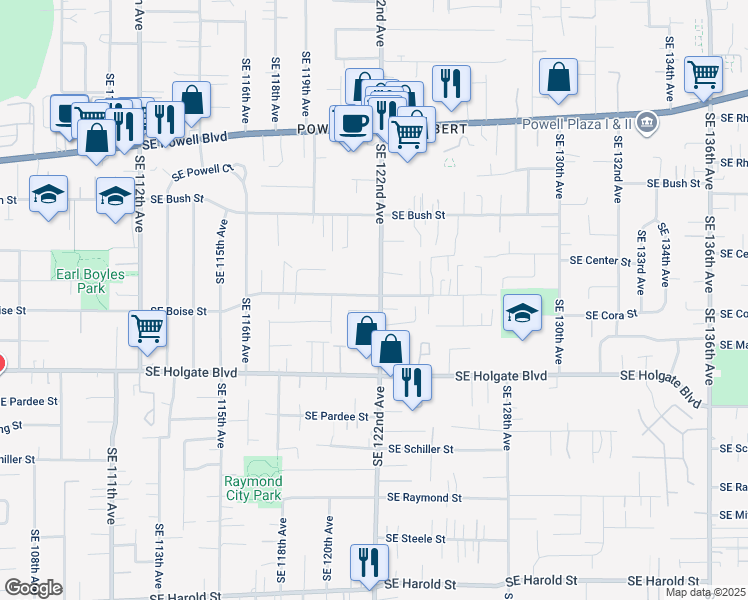map of restaurants, bars, coffee shops, grocery stores, and more near in Portland