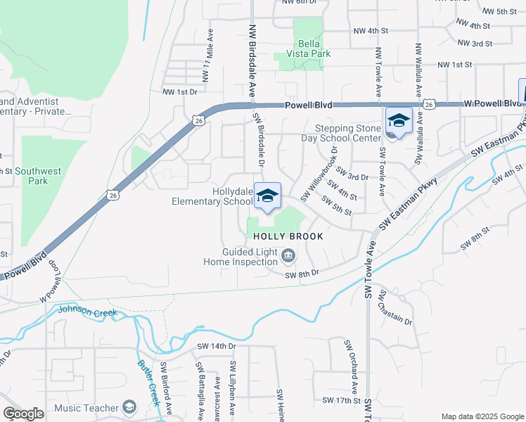 map of restaurants, bars, coffee shops, grocery stores, and more near 505 Southwest Birdsdale Drive in Gresham